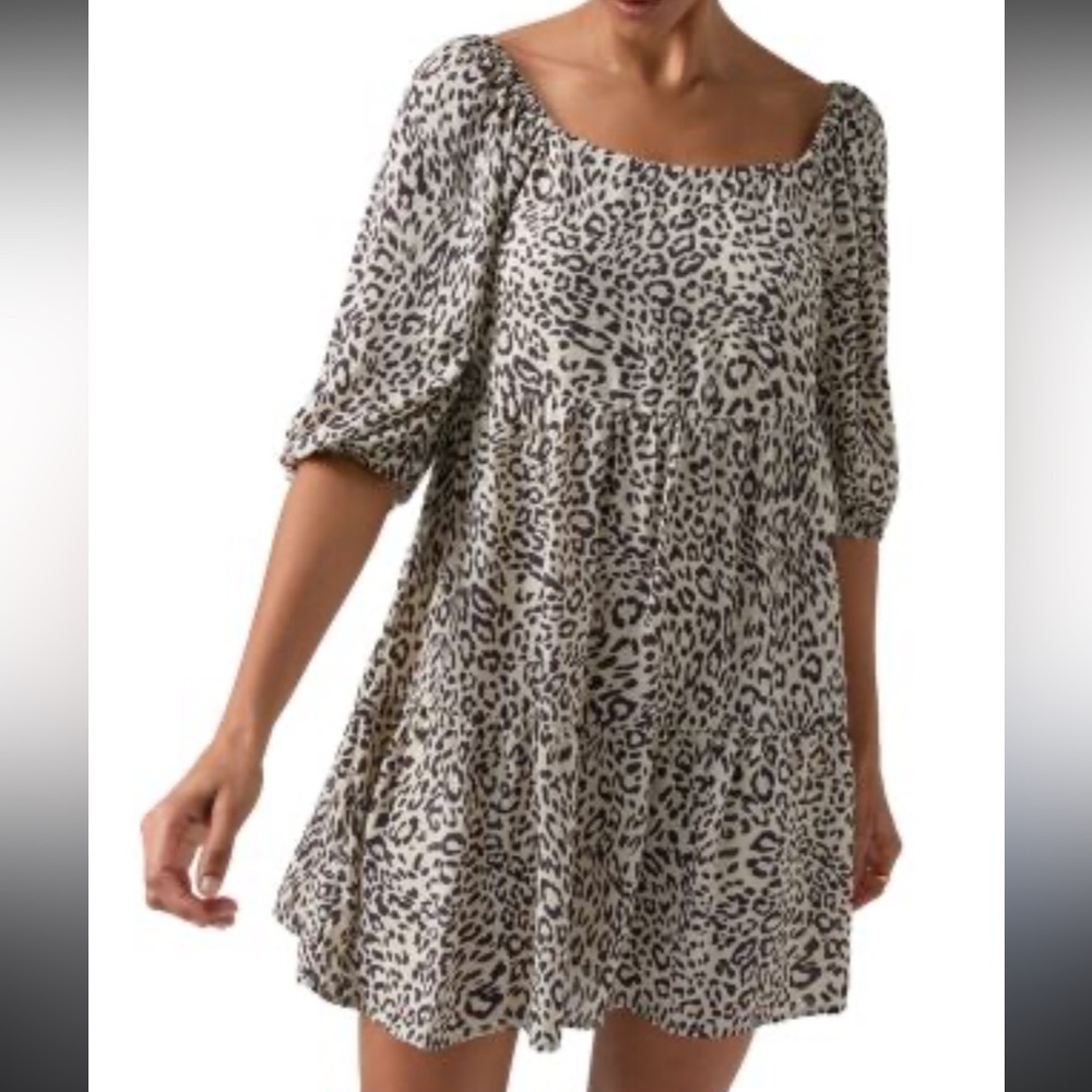 Sanctuary Black and White Animal Print Mini Dress